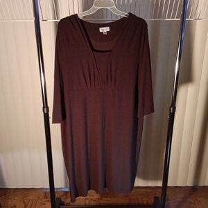 Brown Dress, long sleeves w/design 22/24